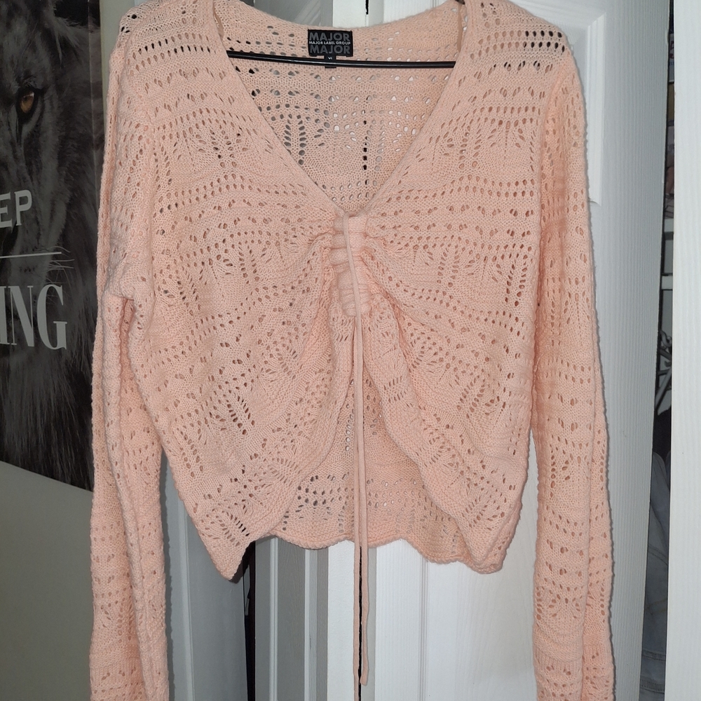 Must-Have Peach Crochet Top